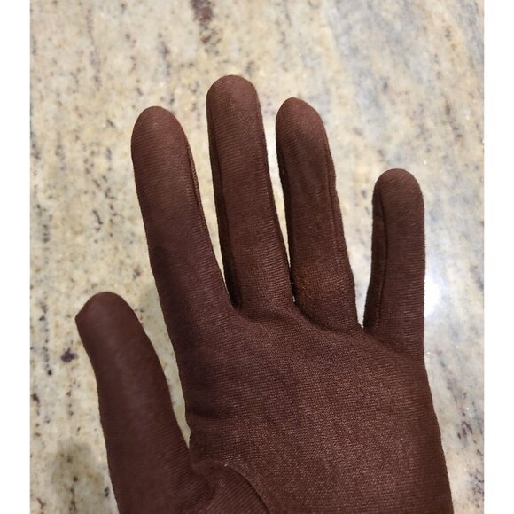 Vintage Women's Plus Size XL/XXL Brown Rayon Formal 11" Gloves Stitching Detail - Picture 14 of 16